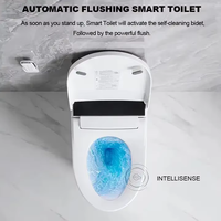 Toilette intelligente intelligente pour salle de bain Chasse d'eau automatique électrique avec télécommande et chauffage du siège P-Trap Square Bowl
