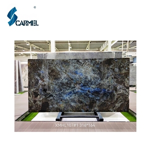 Losa de granito de <span class=keywords><strong>Labrador</strong></span> Esmeralda azul oscuro translúcido de alta calidad para decoración de pared de barra de isla de cocina precios más bajos - Product Image 5