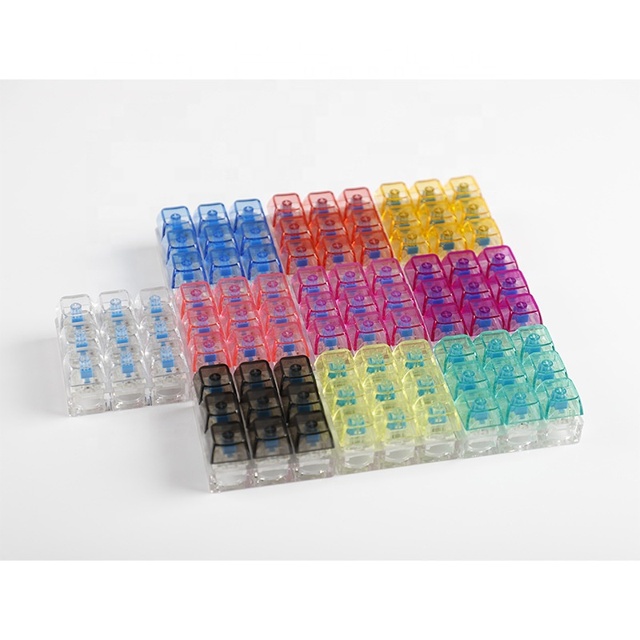 9 Key Mechanical Keyboard Fidget Keychain Stress Relief Transparent Keyboard Clicker Button Keychain