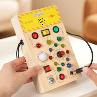 Tableau d'activités Montessori en bois, jouets sensoriels avec interrupteur lumineux LED, jouets de voyage pour bébés, garçons, filles et tout-petits