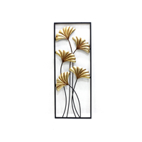 Cadre métallique avec fleurs de luxe en fer 3D, Art de décoration de maison, Style européen abstrait, artisanat mural suspendu