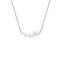 Collier ras du cou élégant et délicat en argent sterling 925 avec perles