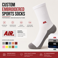 Chaussettes de sport en coton pour hommes avec logo brodé personnalisé OEM de haute qualité, conception de broderie personnalisée, vente en gros ODM