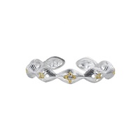 Bague ouverte en argent sterling S925 bicolore, style simple et élégant, avec filigrane Buchellaite et zircon étoile à quatre branches, pour filles