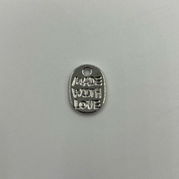 Breloque en métal poli argenté écologique avec inscription en relief pour chaussures habillées, accessoires capillaires, quincaillerie artisanale en gros