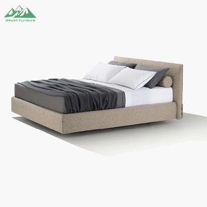 Tempat Tidur Modern Sederhana Gaya Nordik dengan Detail Tufted, Ukuran King Size, Tempat Tidur Anak Laki-laki, Tempat Tidur Pijat, Cocok untuk Apartemen Kecil - Product Image 1