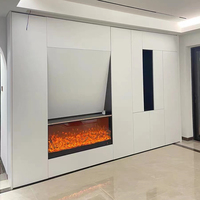 Cheminée décorative encastrée minimaliste dans le mur 3d flamme simulée pas de chauffage foyer électrique moderne intérieur