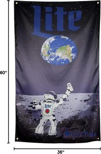 Забавный крутой флаг-баннер с мемом астронавта Миллера, 3x5 футов, для мужской комнаты, комнаты братства, общежития колледжа, спальни, на стену - Product Image 2