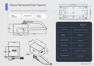 <span class=keywords><strong>Puerta</strong></span> Batiente de Aluminio de Instalación Rápida con Motor DC sin Escobillas, Capacidad de Carga de 250 KG, para Hogar, Gimnasio y Baño - Product Image 3