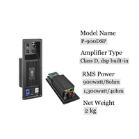 Processeur de signal numérique Équipement de sonorisation audio Dsp Module d'amplificateur 900 watts/8 ohms Carte de haut-parleur