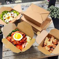 Gobelet d'emballage alimentaire jetable et recyclable de haute qualité pour restaurants, boîte pliante en papier kraft laminé mat pour nouilles