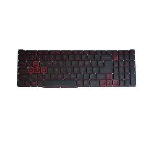 Keyboard Laptop Asli untuk Acer Nitro 5 AN515-54 AN515-54W2 AN715-51 US dengan Lampu Latar Merah