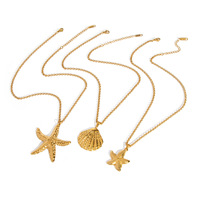Collar con Colgante de Estrella de Mar en Acero Inoxidable Chapado en Oro de 18K, Serie Océano, Joyería de Verano 2026, Personalizado, Resistente al Agua, para Mujer