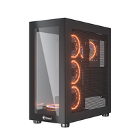 KINPOWER grosir Casing PC dua sisi kaca Tempered menara penuh E-ATX Casing komputer Gaming