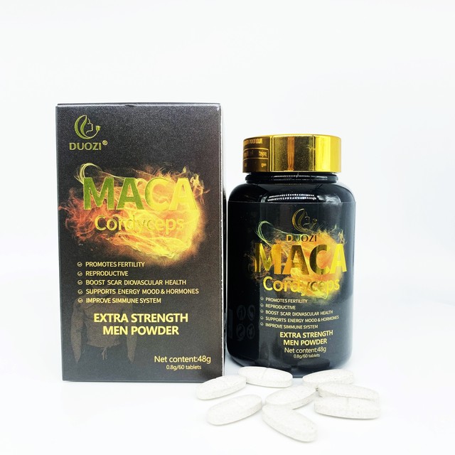 OEM DUOZI Quick Effect Man Power Tablets Capsules Promotes Fertility Maca Root Tablets Supports Energy Mood Hormones Pills