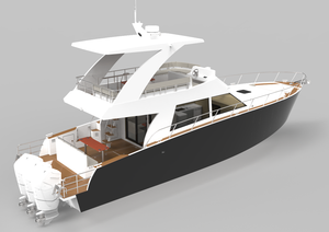 Bateau à cabine de luxe en aluminium de 15m avec yacht de sport Fly Bridge pour les sports de croisière touristique Fabrication soudée durable - Product Image 5