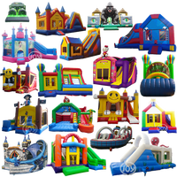 Château gonflable extérieur en PVC commercial pour location de fête, aire de jeux, trampoline, combo toboggan pour enfants et adultes