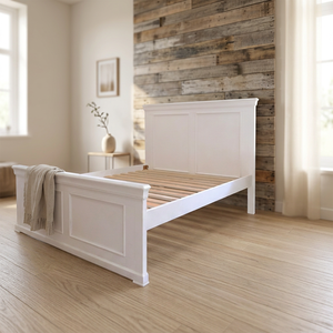 Cadre de lit en bois traditionnel taille King - Construction robuste en pin Radiata et MDF, style européen pour chambres parentales et hôtels - Product Image 1