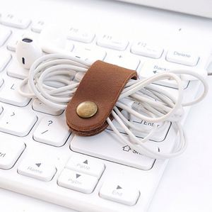 Organizador de Cables de Cuero Vacuno para Regalo Promocional, Clip de Almacenamiento con Hebilla Hecha a Mano, Enrollador de Cables, Regalos de Bienvenida en Stock - Product Image 3