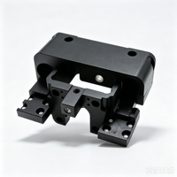 Support de fixation mécanique en forme de U en alliage d'aluminium anodisé noir usiné CNC de haute précision sur mesure OEM