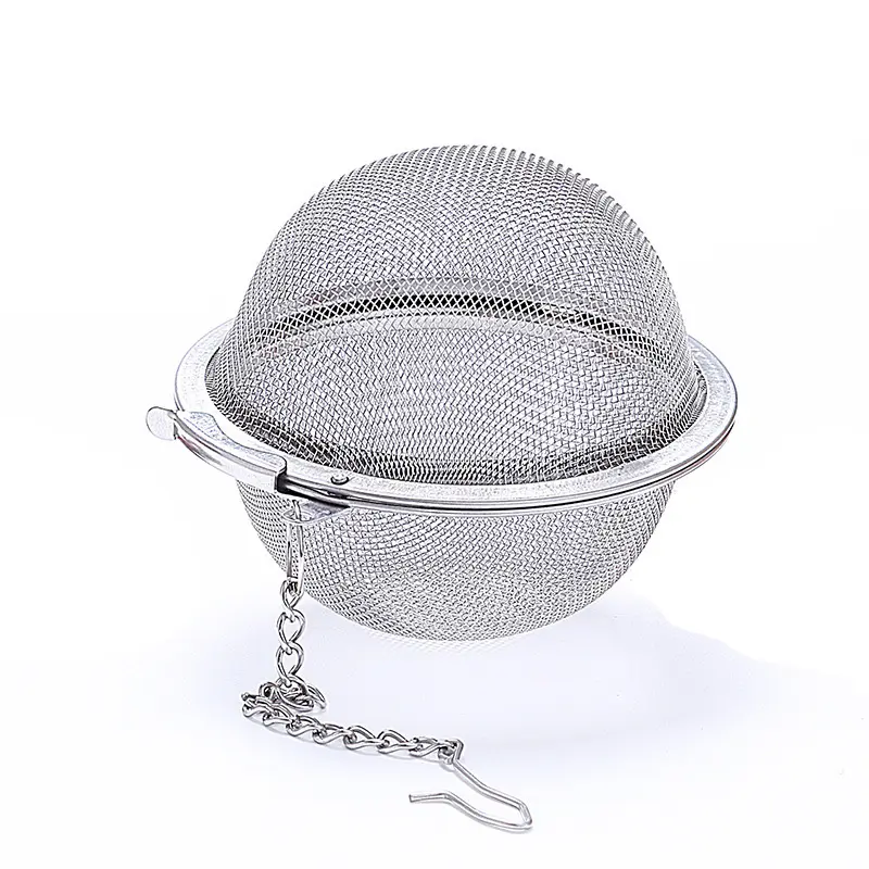 Bola de té redonda de acero inoxidable 304, accesorios para té, colador, condimentos para filtro, gran oferta