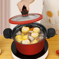 Casserole à micro-pression de 7 L avec cuiseur vapeur, ensembles de batterie de cuisine, batterie de cuisine antiadhésive, casserole à induction, marmite, autocuiseurs à micro-pression