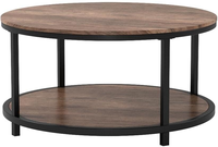 Table basse rustique en bois à 2 niveaux de 36 po, design moderne du milieu du siècle, hauteur réglable, pliable pour salon (noyer clair)