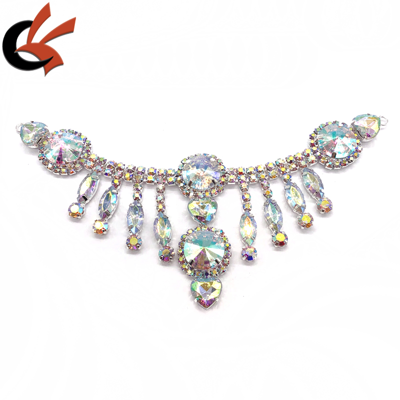 Base d'argento + cristalli AB trasparenti