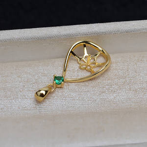 Wenchi S925, Plata, Accesorios para Perlas DIY, 10-12mm, Base para Colgante de Tocado Femenino, Soporte Inferior de 4mm, Semi-Acabado, 13946, China - Product Image 3