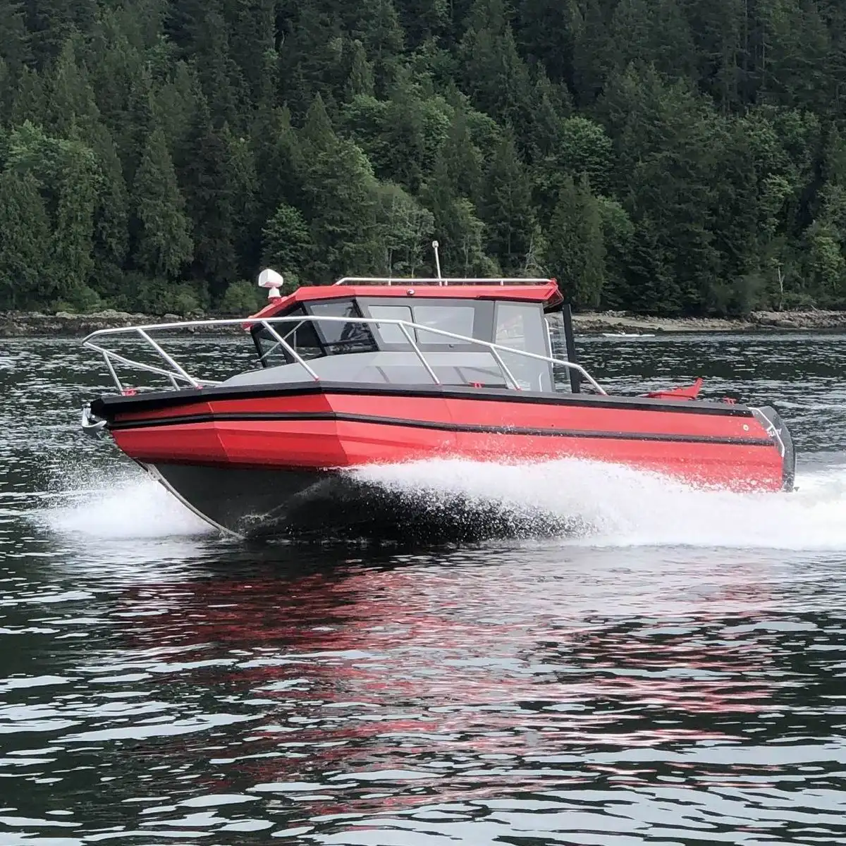 Gospel 25ft Yacht Luxury Cabin Cruiser Outboard Motor Pontoon Hull Welded Aluminum Fishing Boat for Sale
