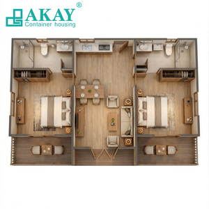 Casa Container Prefabbricata di Lusso 40ft Impermeabile Moderna con 3 Camere da Letto e Cucina Completa Personalizzabile - Product Image 4