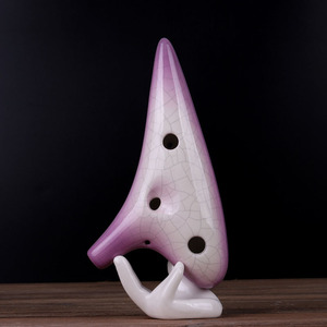 Ocarina de Cerámica de 12 Orificios en Do Alto con Esmalte Degradado Craquelado, Instrumento Musical Folclórico, para Enseñanza Musical y Recitales, Suministro al por Mayor - Product Image 5