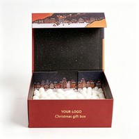 Boîte à fermeture magnétique personnalisée pour Noël, boîte rectangulaire avec logo en feuille d'or, cadeaux haut de gamme, emballage pour vêtements et cosmétiques