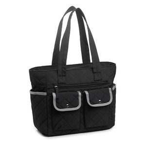 Sac fourre-tout en nylon matelassé avec logo personnalisé pour femmes, grande capacité, sac à main portable, élégant, doux, pour les trajets quotidiens, sac pour ordinateur portable - Product Image 6