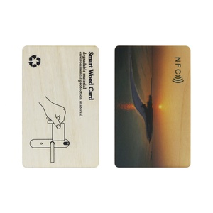Cartes de visite personnalisées avec logo, prix d'usine YTS, cartes-cadeaux personnalisées, cartes de visite en bois recyclables vertes avec NFC - Product Image 3