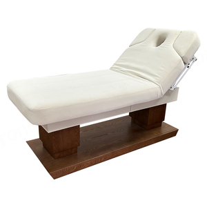 โต๊ะนวด3มอเตอร์ฐานไม้แข็งสำหรับใช้แต่งหน้าในร้านเสริมสวยสไตล์ไทย - Product Image 1