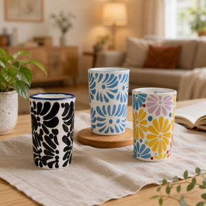 Ensemble de verres à shot mexicains en porcelaine colorée haut de gamme, faits à la main, personnalisés et en gros, de 2 à 3 oz, pour les soirées à base de vin et de tequila - Product Image 2