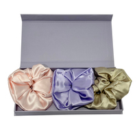 Ensemble de chouchous en satin de soie pour cheveux personnalisés boîte d'emballage cadeau pour chouchous