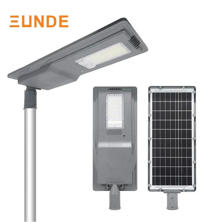 SUNDE Smart Motion Sensor Outdoor Waterproof IP65 Integrated All In One Modern Public LED Solar Street Lighting Lamp