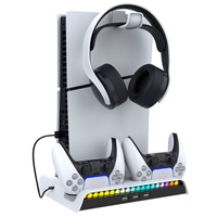 Support vertical PG-P5S006 pour station de charge PS5, support de rangement avec éclairage RVB pour support de chargeur PS5