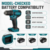 Perceuse sans fil professionnelle sans balais 18V, mandrin 40Nm, couple élevé, 1700 tr/min pour bois/acier/béton, compatible avec batterie