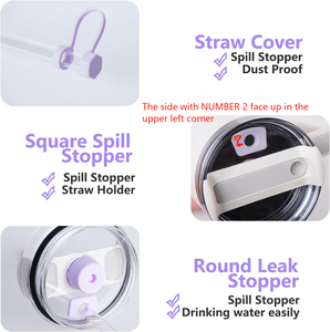 Tapa de silicona antiderrame para pajita, cubierta de silicona para vaso Stanley de 40oz y 30oz - Product Image 4