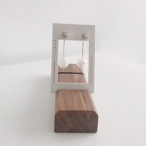 Stampa logo personalizzata carte per imballaggio di carte per orecchini bianchi espositori per gioielli in carta - Product Image 4