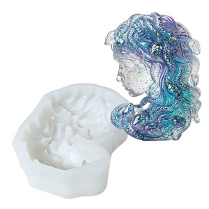 Moule en silicone YS Méduse, statue de Gorgone de la mythologie grecque, pour la fabrication de bougies parfumées, de savons, de résine, de plâtre et de ciment (outil DIY) - Product Image 5