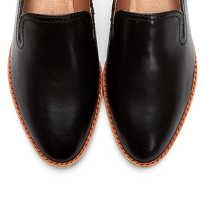 Chaussures en cuir véritable pour femmes, avec semelle intérieure rembourrée, faciles à enfiler, grandes tailles, style smoking slippers - Product Image 3