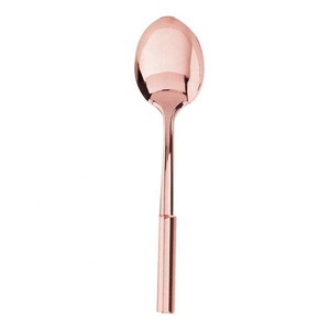 Cuchara de acabado antiguo chapada en cobre con mango curvo de diseño exclusivo, cuchara de Metal de estilo americano, accesorios de cubiertos de cocina - Product Image 1