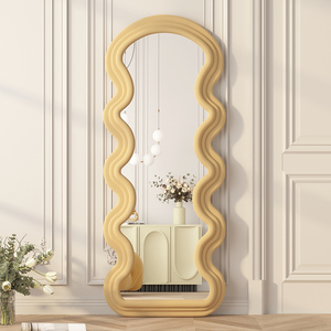 Fabrication <span class=keywords><strong>de</strong></span> miroirs ondulés sur pied avec cadre en MDF personnalisés, utilisés pour les chambres familiales, beau miroir - Product Image 2