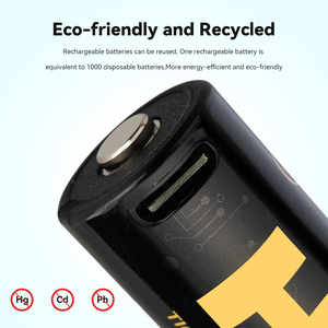 18650แบตเตอรี่ชาร์จได้ผ่าน USB 7400mWh 3.7V OEM พร้อมที่ชาร์จ USB-C แบตเตอรี่ Li-ion ขนาด2000mAh อายุการใช้งาน1000รอบ - Product Image 4