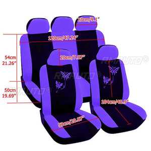Funda Protectora Universal para Asientos de Auto, para 5 Plazas, Tela Suave con Bordado 3D de Mariposas, para Autos y SUV - Product Image 6