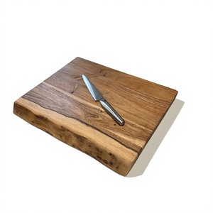 Planche à découper rectangulaire en bois avec manche de couteau en acier inoxydable, durable, de qualité alimentaire, écologique et personnalisable - Product Image 1